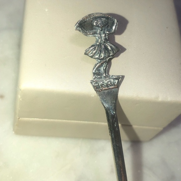 Vtg Sterling Silver Peru Dancing Lady Souvenier Spoon 3.9” - Picture 3 of 5